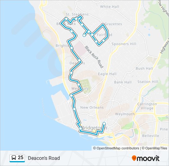 25 bus Line Map