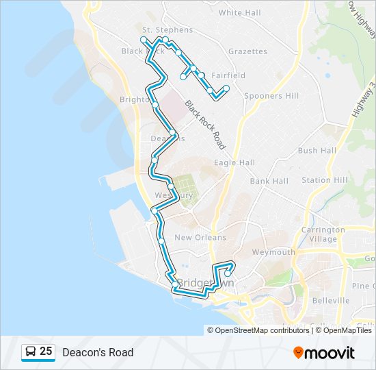 25 Bus Line Map