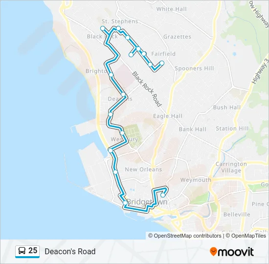 25 Bus Line Map