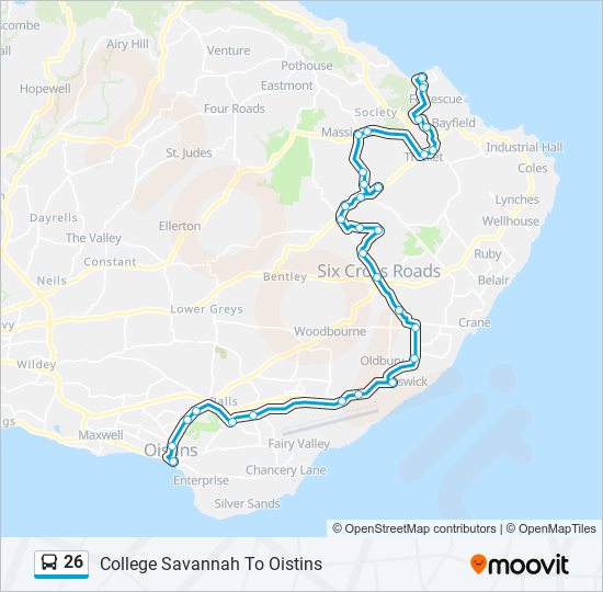 26 bus Line Map