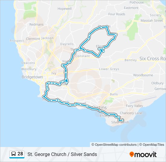 28 bus Line Map