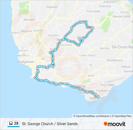 28 Bus Line Map