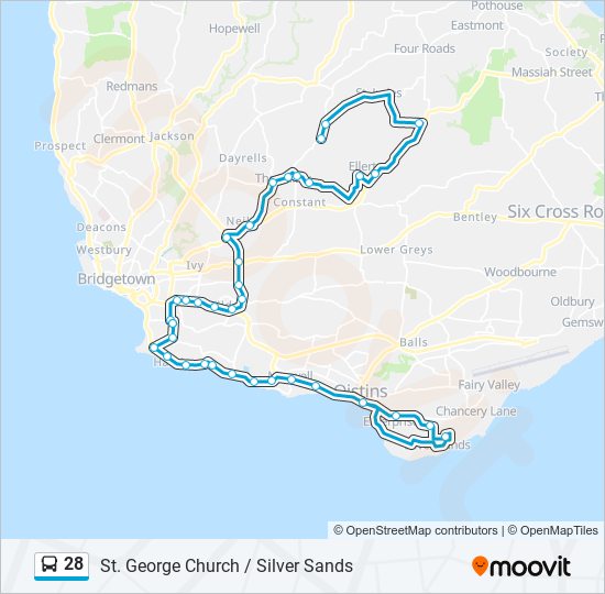 28 bus Line Map