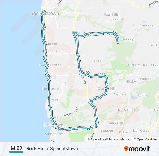 29 bus Line Map