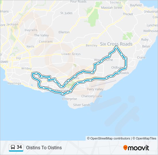 34 Bus Line Map