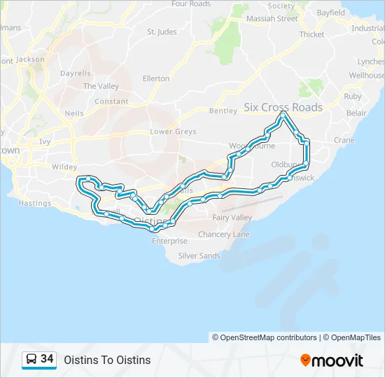 34 Bus Line Map