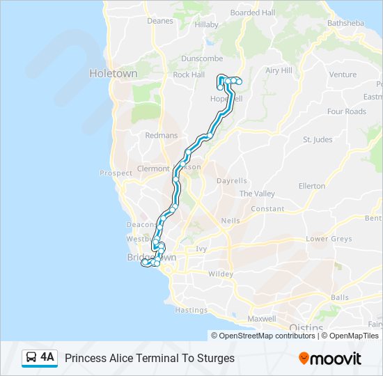 4A bus Line Map