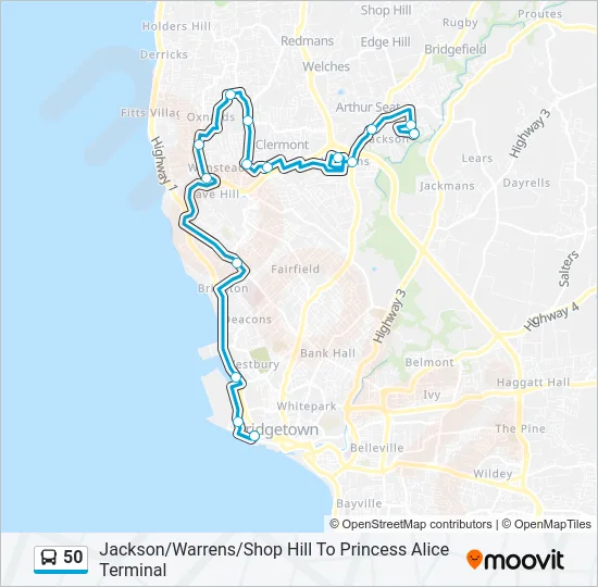 50 Bus Line Map