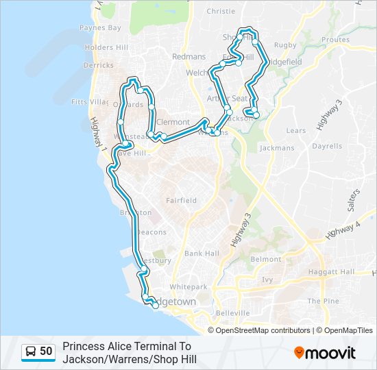 50 Bus Line Map