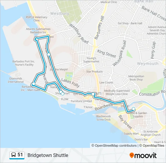 51 Bus Line Map