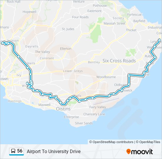 56 bus Line Map