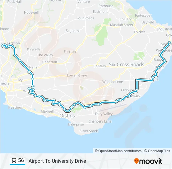 56 Bus Line Map
