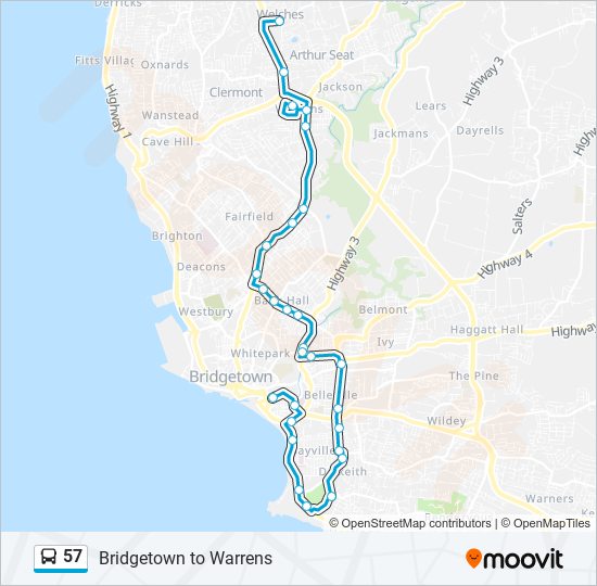 57 Bus Line Map