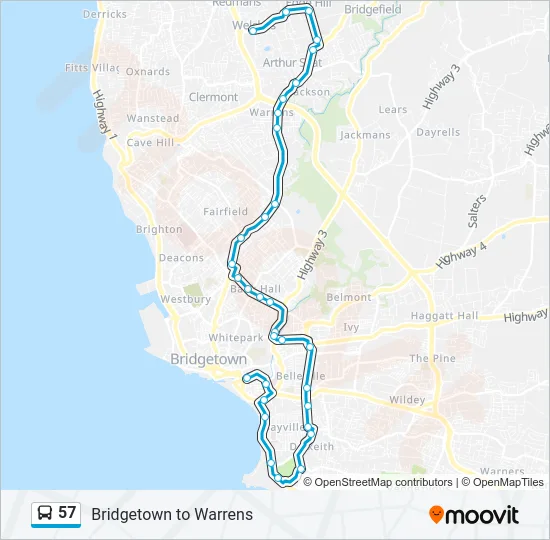 57 Bus Line Map