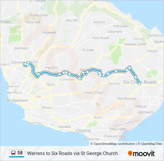 58 Bus Line Map