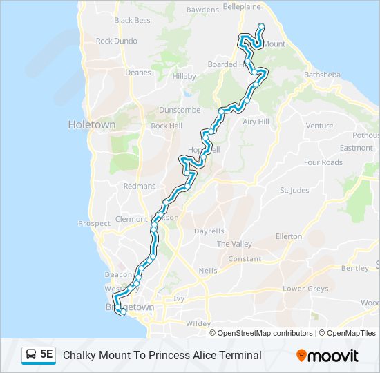 5E bus Line Map