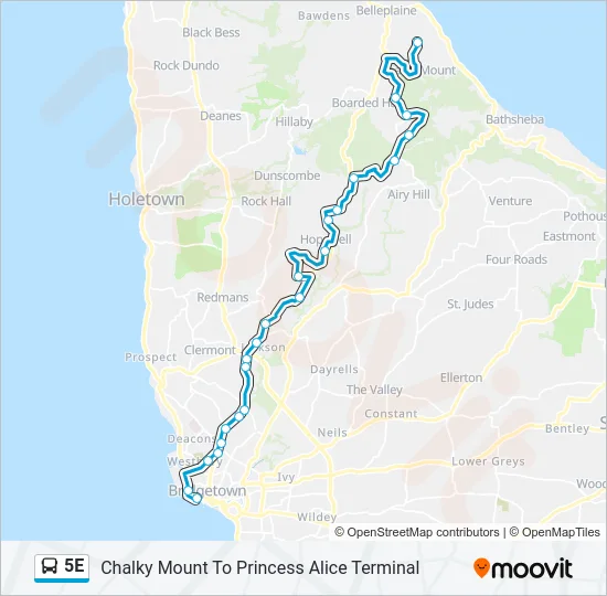 5E Bus Line Map