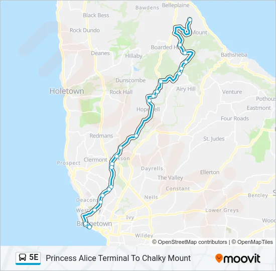 5E Bus Line Map