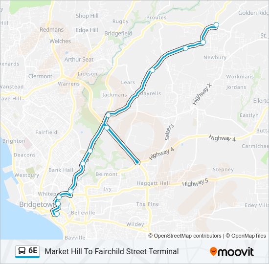 6E Bus Line Map