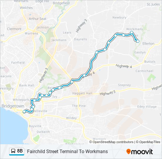 8B bus Line Map