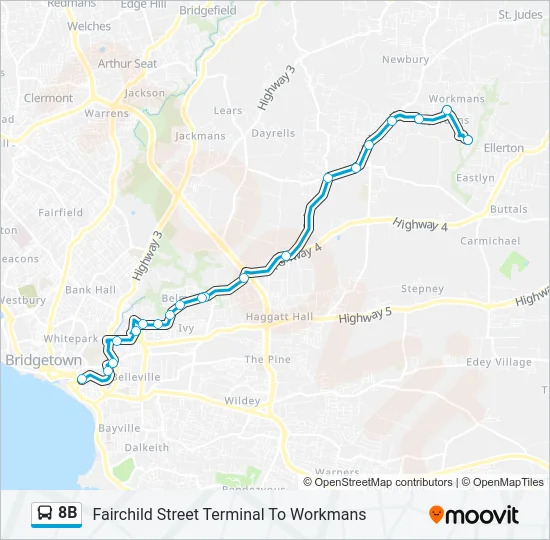 8B Bus Line Map