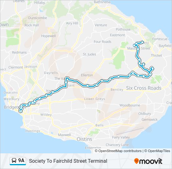 9A bus Line Map