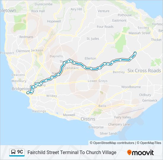 9C Bus Line Map