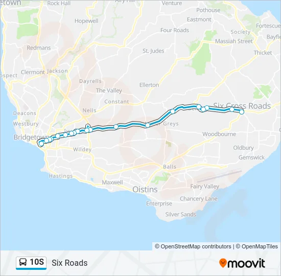 10S Bus Line Map