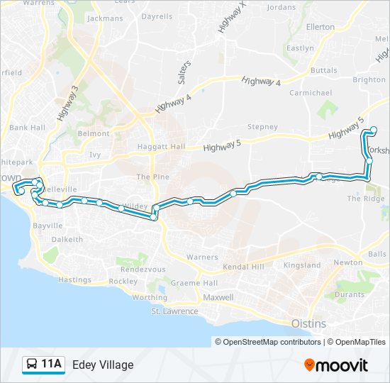 11A bus Line Map