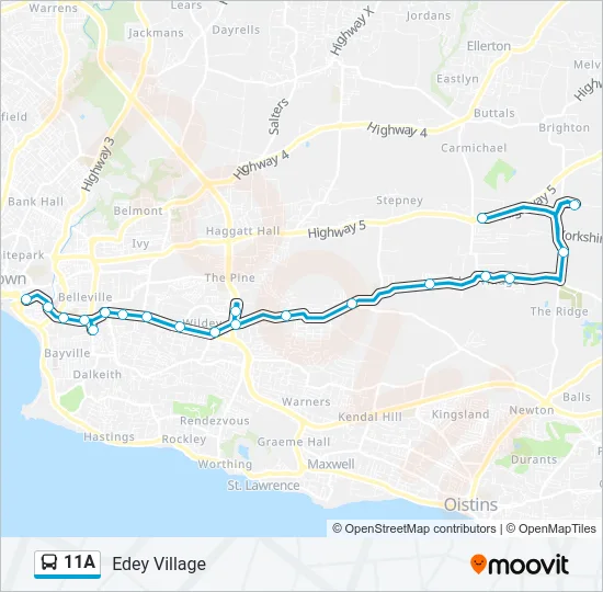 11A Bus Line Map