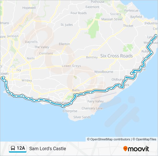 12a Route Schedules, Stops & Maps Sam Lords Castle To Fairchild