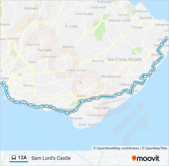 12A Bus Line Map