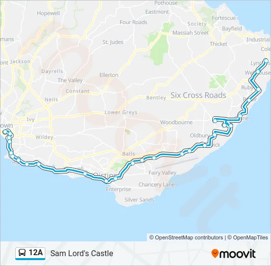 12A Bus Line Map
