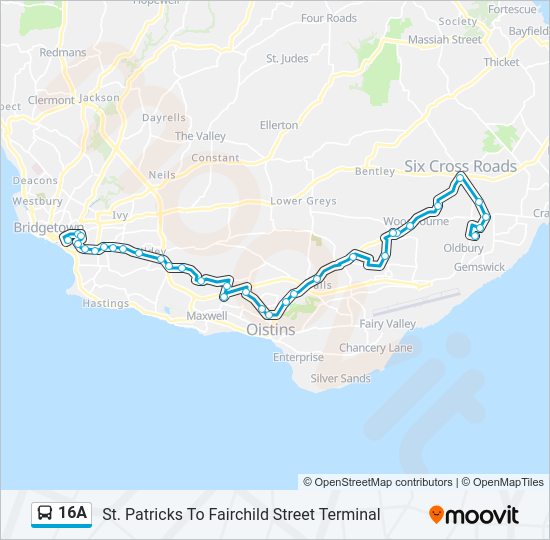 16A Bus Line Map