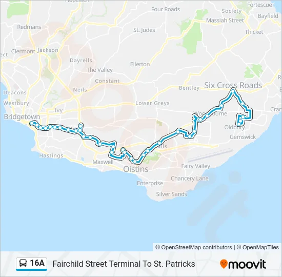 16A Bus Line Map