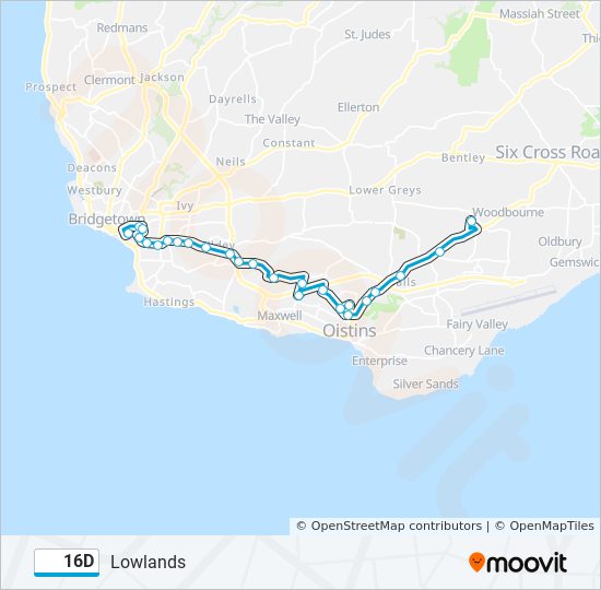16D bus Line Map