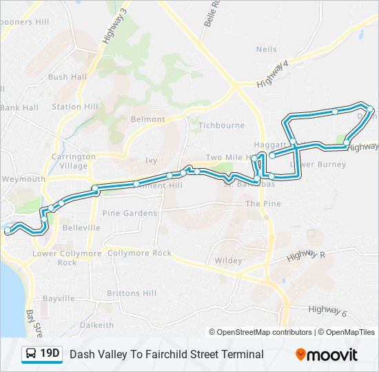 19D bus Line Map