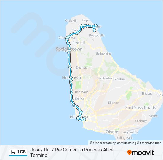 1CB bus Line Map