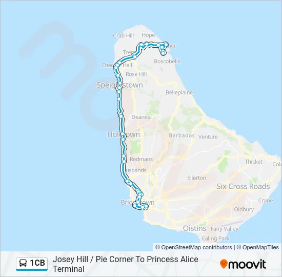1CB Bus Line Map
