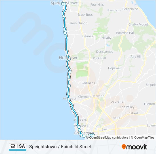 1SA bus Line Map