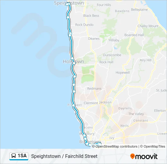 1SA Bus Line Map