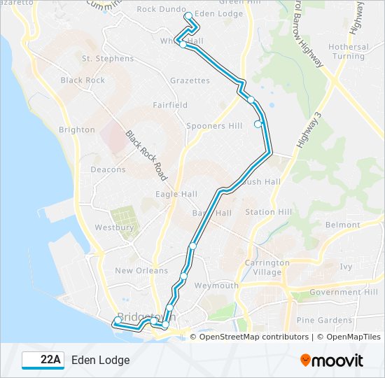 22A bus Line Map