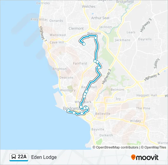 22A Bus Line Map