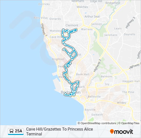 25A bus Line Map