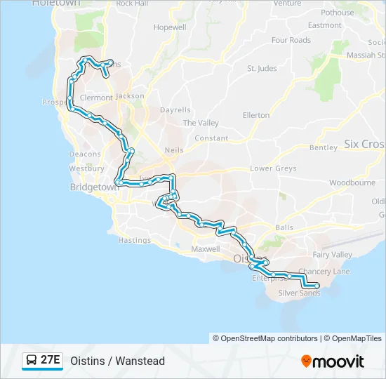 27E Bus Line Map
