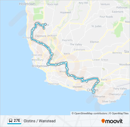 27E Bus Line Map