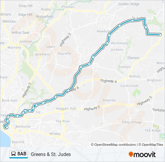 8AB bus Line Map