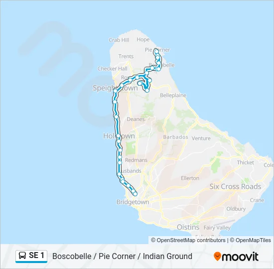 SE 1 Bus Line Map