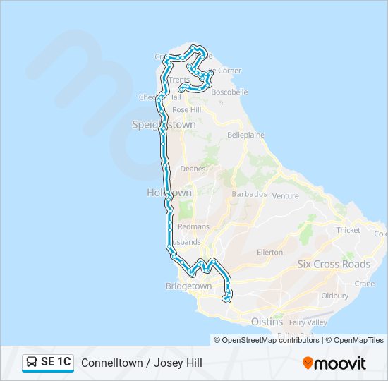 SE 1C bus Line Map