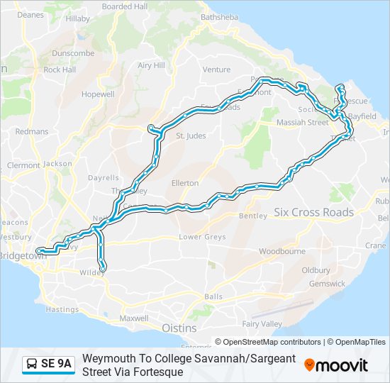 SE 9A Bus Line Map